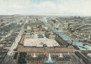 Charles Fichot. Tuileries and the Louvre palace complex, 1850, Congress Library, USA.